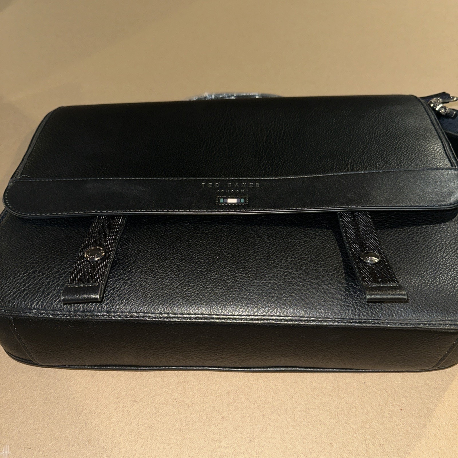 Ted Baker Irvine Pebbled Magnetic Snap Messenger Bag